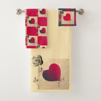 Valentine Rose mit dem Namen Badetuch Set