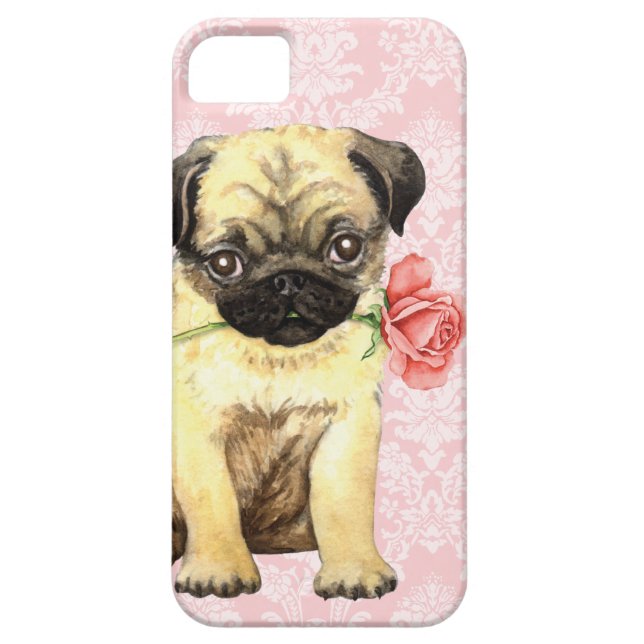 Valentine Rose Mops Case-Mate iPhone Hülle (Rückseite)