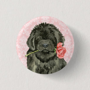 Valentine Rose Neufundland Button