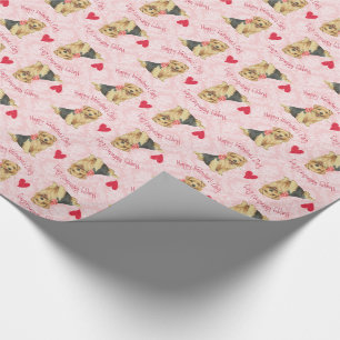Valentine Rose Norfolk Terrier Geschenkpapier