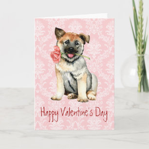 Valentine Rose Norwegisch-Elkhound Feiertagskarte