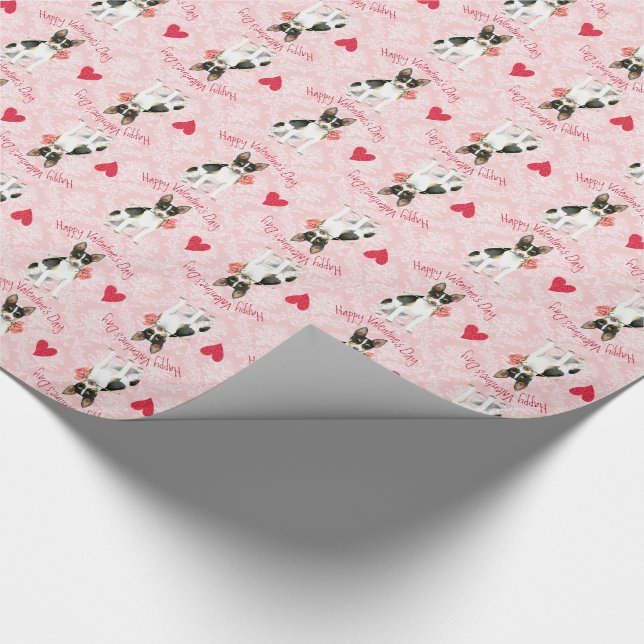 Valentine Rose Rat Terrier Geschenkpapier (Ecke)