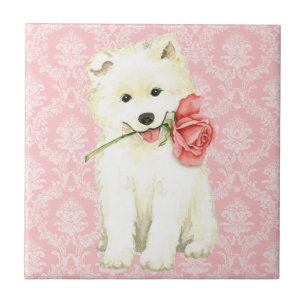 Valentine Rose Samoyed Fliese