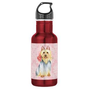 Valentine Rose Seide Terrier Edelstahlflasche