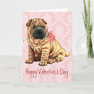 Valentine Rose Shar-Pei Feiertagskarte