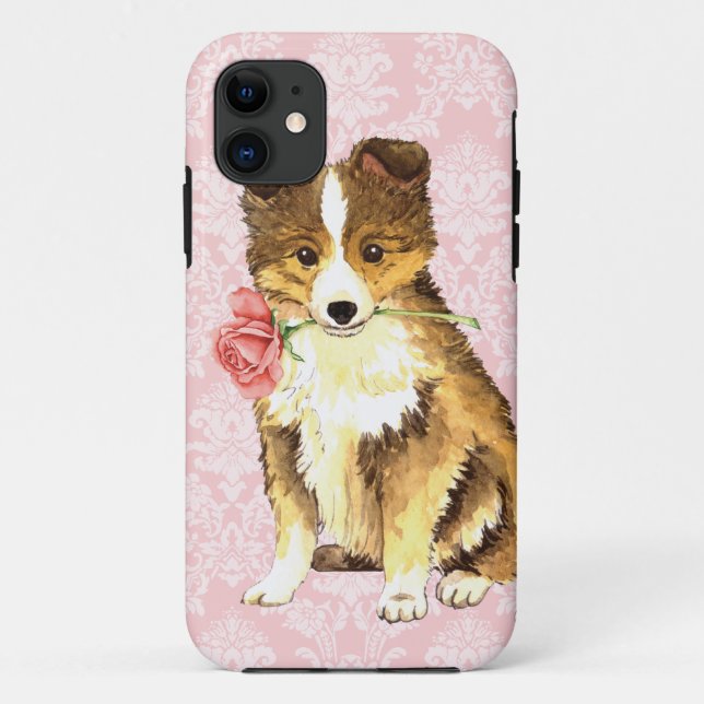 Valentine-Rose Sheltie Case-Mate iPhone Hülle (Rückseite)