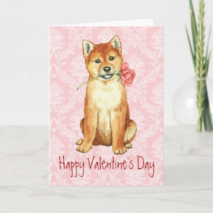 Valentine Rose Shiba Inu Feiertagskarte