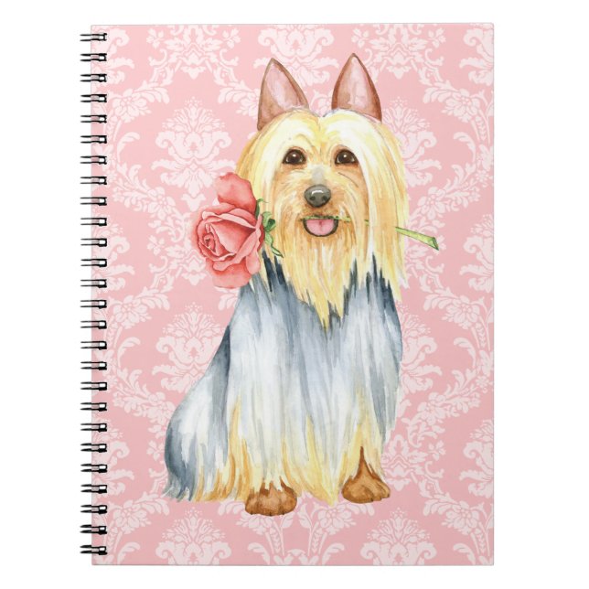 Valentine Rose Silky Terrier Notebook Notizblock (Vorderseite)