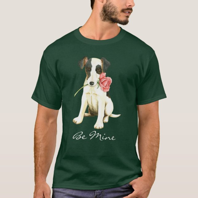 Valentine Rose Smooth Fox Terrier T-Shirt (Vorderseite)