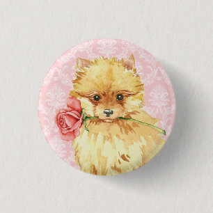 Valentine Rose Spitz Button