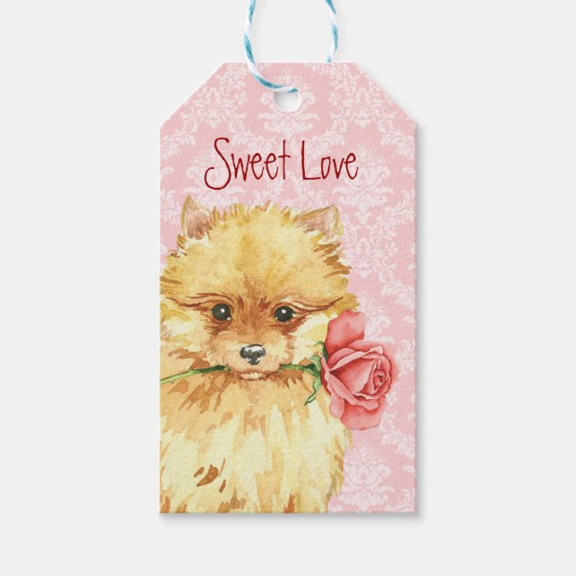 Valentine Rose Spitz Geschenkanhänger (Vorderseite)