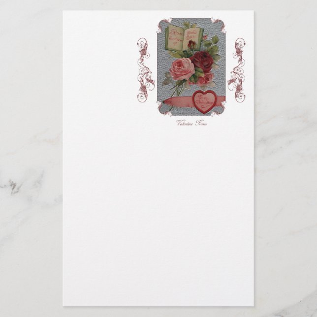 Valentine Rose Stationery Briefpapier (Vorderseite)