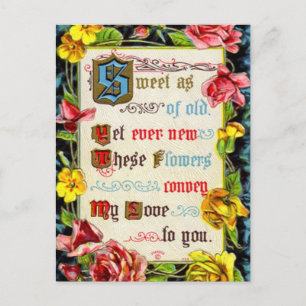 Valentine Rose und Gedicht Feiertagspostkarte