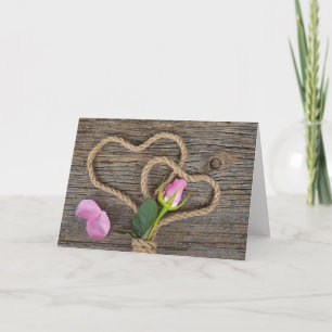 Valentine Rose und Rope Hearts Feiertagskarte