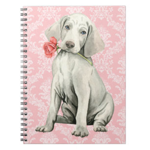 Valentine Rose Weimaraner Notizblock