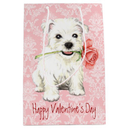 Valentine Rose Westie Mittlere Geschenktüte