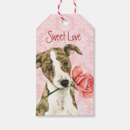 Valentine Rose Whippet Geschenkanhänger