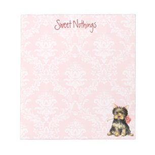 Valentine Rose Yorkie Notizblock