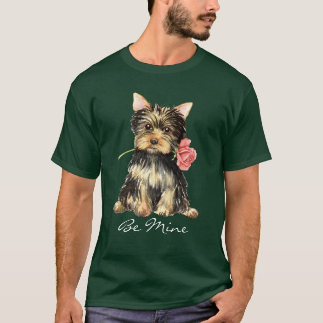 Valentine Rose Yorkie T-Shirt (Vorderseite)