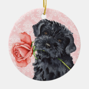 Valentine-Rosekerry-Blau-Terrier Keramikornament