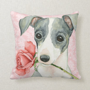 Valentine-Rosen-italienischer Windhund Kissen