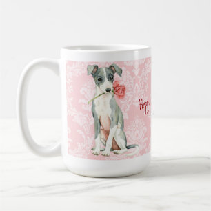 Valentine-Rosen-italienischer Windhund Tasse
