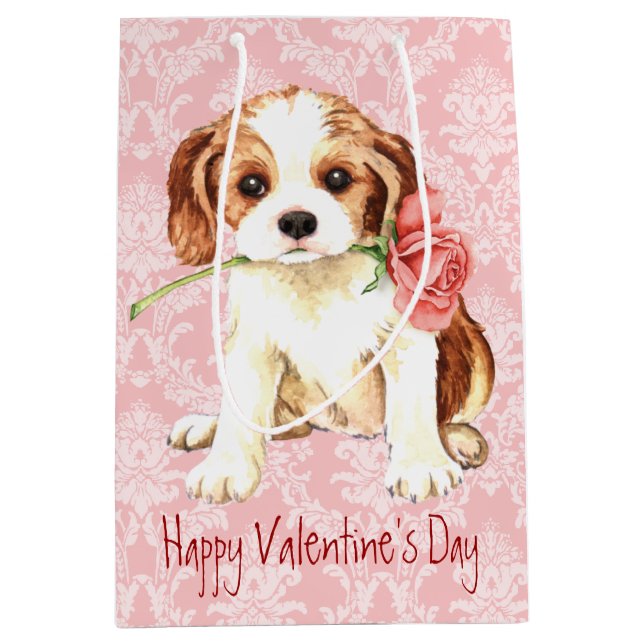 Valentine-Rosen-Kavalier Mittlere Geschenktüte (Vorderseite)