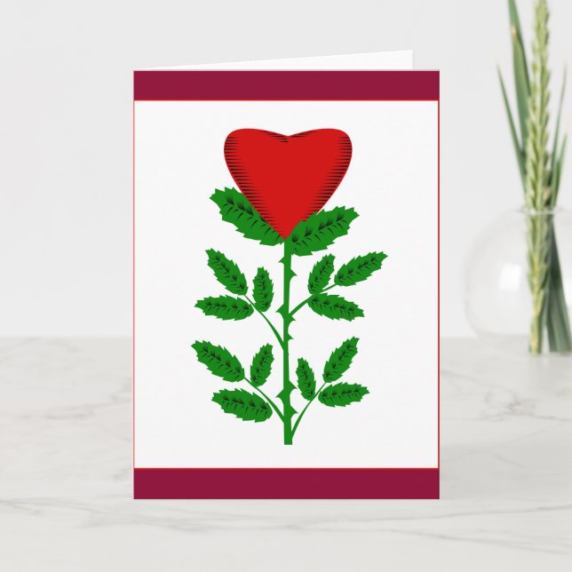 Valentine-Rosen-leere Karte (Vorderseite)