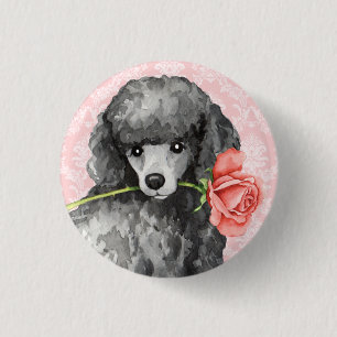 Valentine-Rosen-Miniaturpudel Button