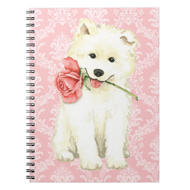 Valentine-RoseSamoyed Notizblock (Vorderseite)