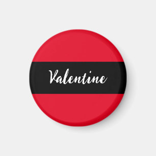Valentine Rot Schwarz Valentinstag Elegant Schrift Magnet