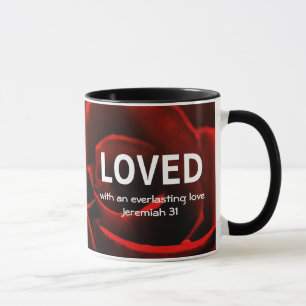 Valentine   ROTE ROSE   LIEBT   CHRISTLICH Tasse