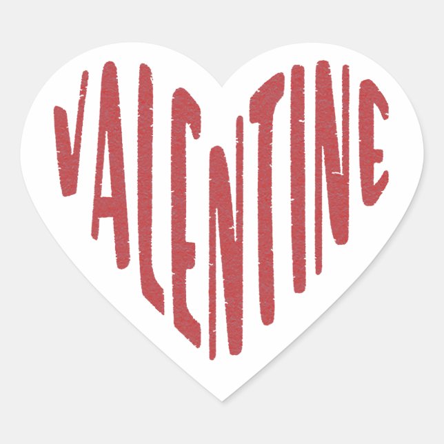 Valentine Rotes Herz Liebe Kunst, Dichtung und Mus Herz-Aufkleber (Vorderseite)