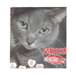 Valentine Russian Blue Cat Notizblock