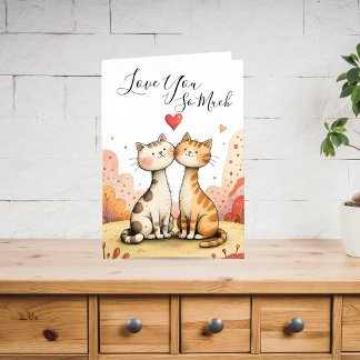 Valentine’s Cat Greeting Card Feiertagskarte