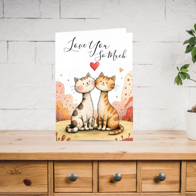 Valentine’s Cat Greeting Card Feiertagskarte (Von Creator hochgeladen)