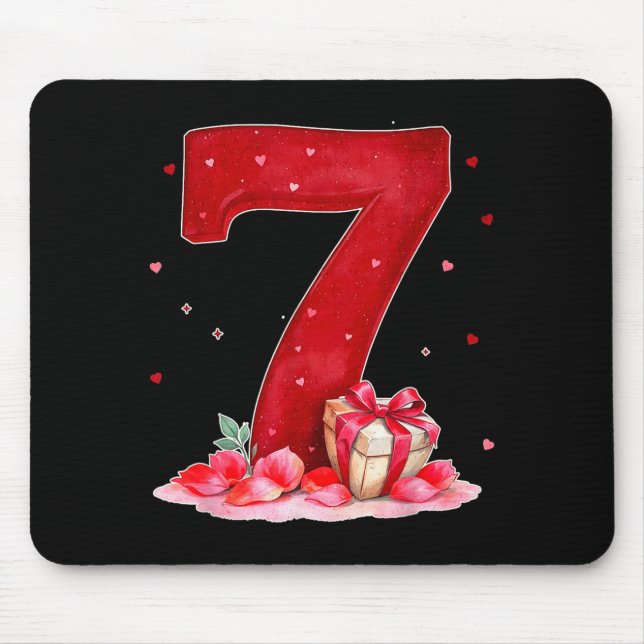 Valentine’s Day 67 Filled With Heart Funny Six Sev Mousepad (Vorne)