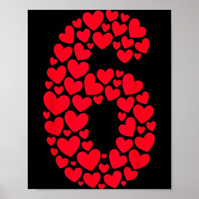 Valentine’s Day 67 Filled With Heart Funny Six Sev Poster (Vorne)