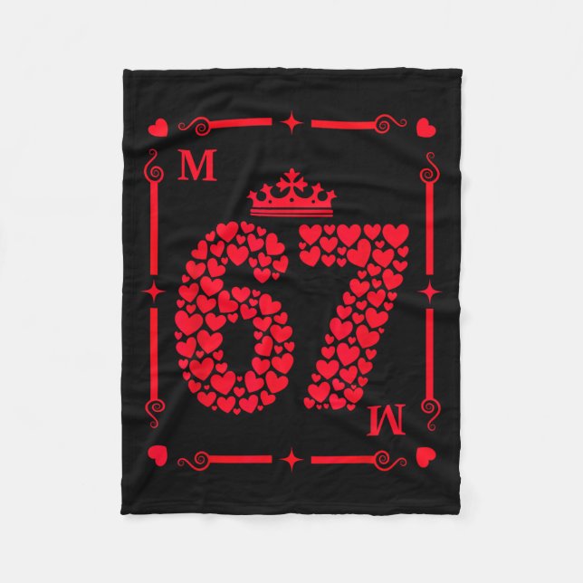 Valentine’s Day 67 Filled With Hearts Card Six Sev Fleecedecke (Vorderseite)