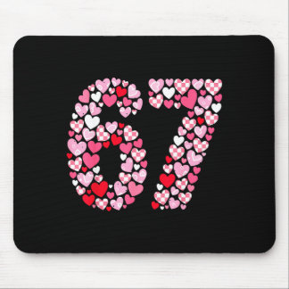 Valentine’s Day 67 Hearts Romantic Funny Six Seven Mousepad