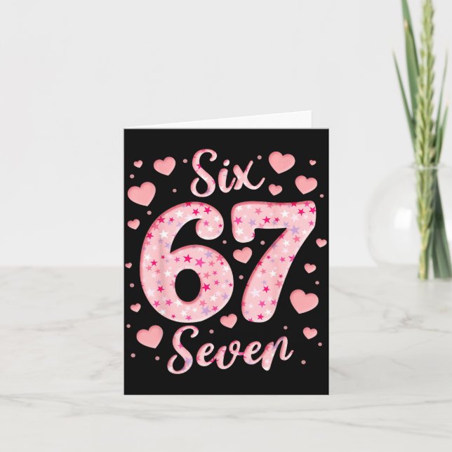 Valentine’s Day 67 Meme Filled With Hearts Funny S Karte (Vorderseite)