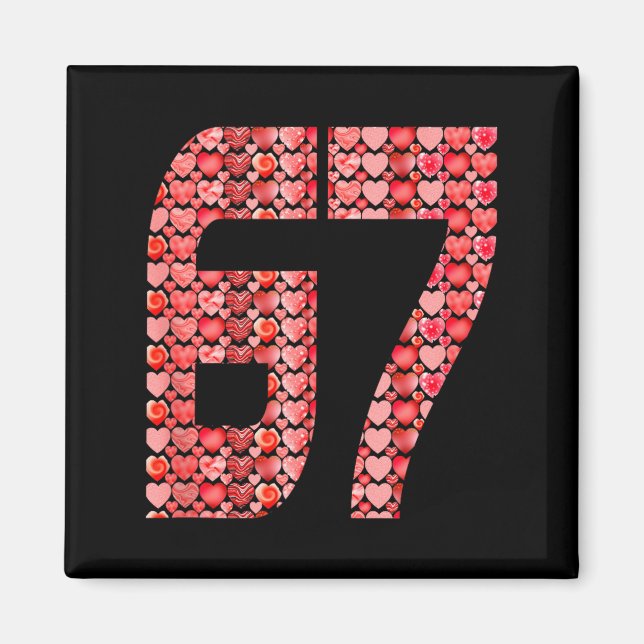 Valentine’s Day 67 Meme Filled With Hearts Funny S Magnet (Vorne)