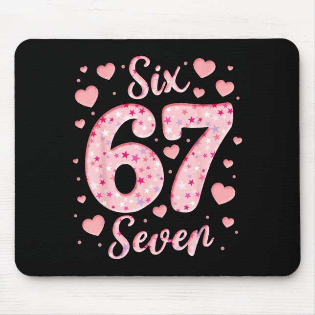 Valentine’s Day 67 Meme Filled With Hearts Funny S Mousepad (Vorne)