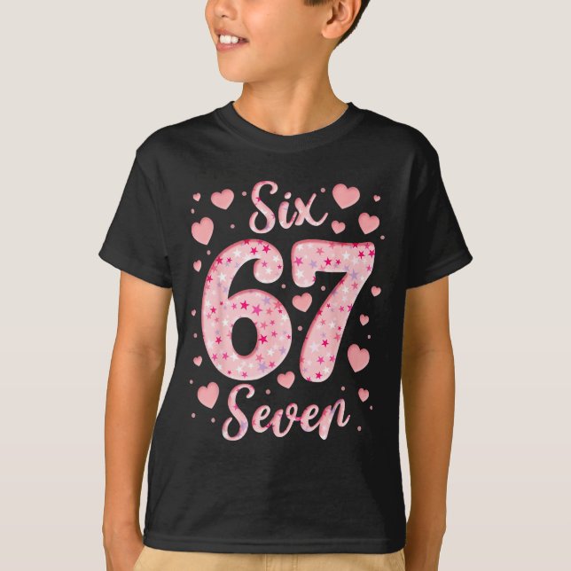 Valentine’s Day 67 Meme Filled With Hearts Funny S T-Shirt (Vorderseite)