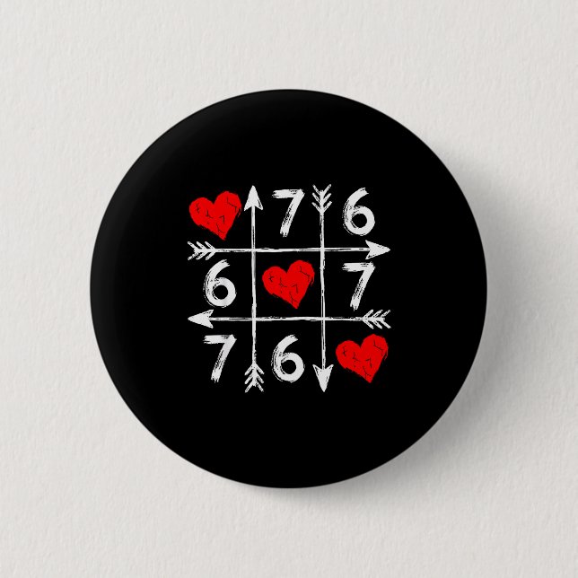 Valentine’s Day 67 Six Seven Meme Love 6 7 Heart C Button (Vorderseite)