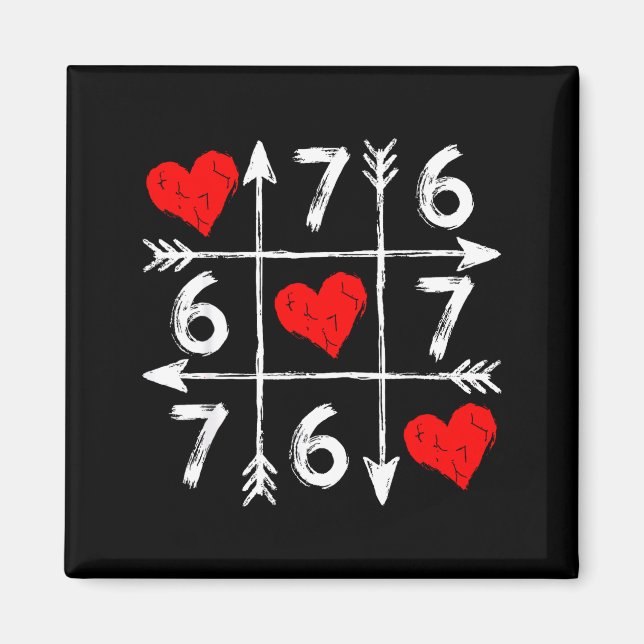 Valentine’s Day 67 Six Seven Meme Love 6 7 Heart C Magnet (Vorne)