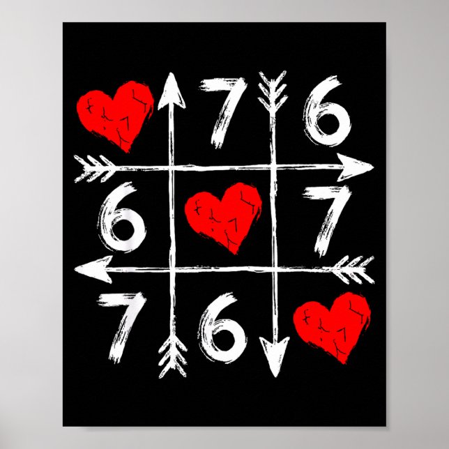 Valentine’s Day 67 Six Seven Meme Love 6 7 Heart C Poster (Vorne)