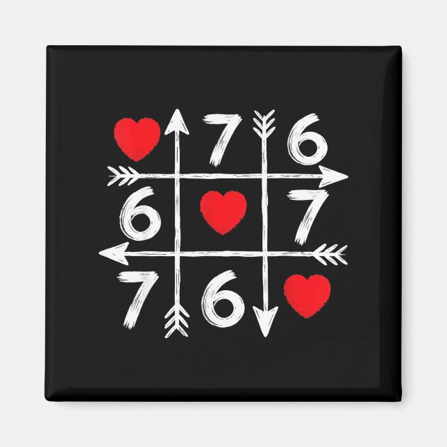 Valentine’s Day 67 Six Seven Meme Love Heart Coupl Magnet (Vorne)