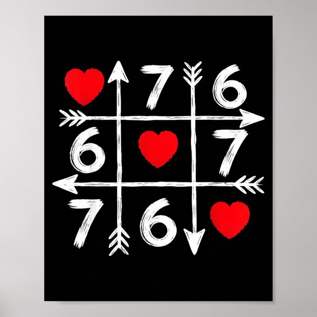 Valentine’s Day 67 Six Seven Meme Love Heart Coupl Poster (Vorne)