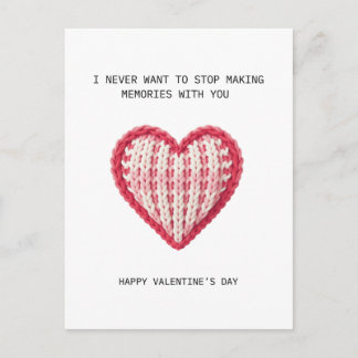 Valentine’s Day Card – Knit Heart Design Postkarte